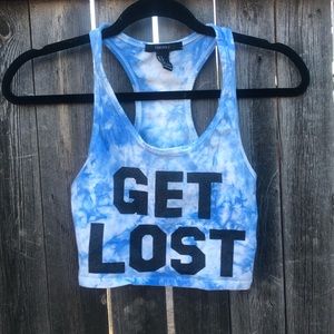 Tie Dye “Get Lost” Crop Top